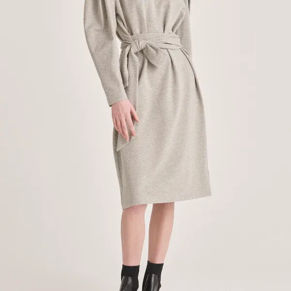 Waist tie jersey dress