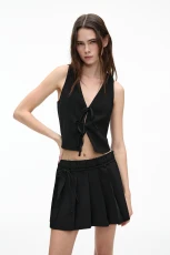 Waistcoat With Bow - Black