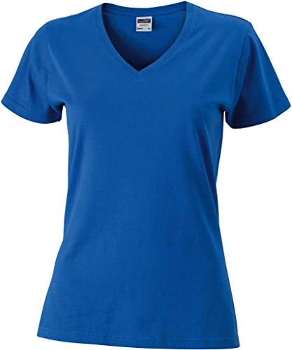 Waisted V Neck T-Shirt (XXL, Cobalt)