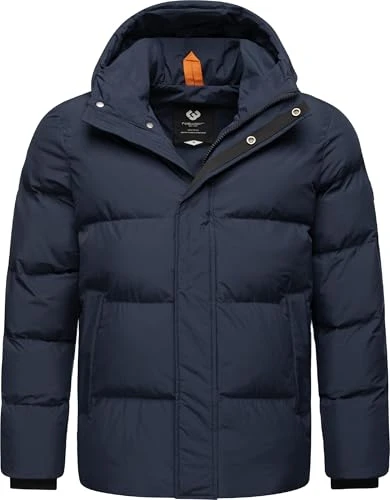 Walby YOUMODO Men's Winter Jacket Warm Quilted Jacket with Adjustable Hood S-XXL, navy, XXL
