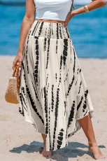 Wander Free Abstract Maxi Skirt - Beige