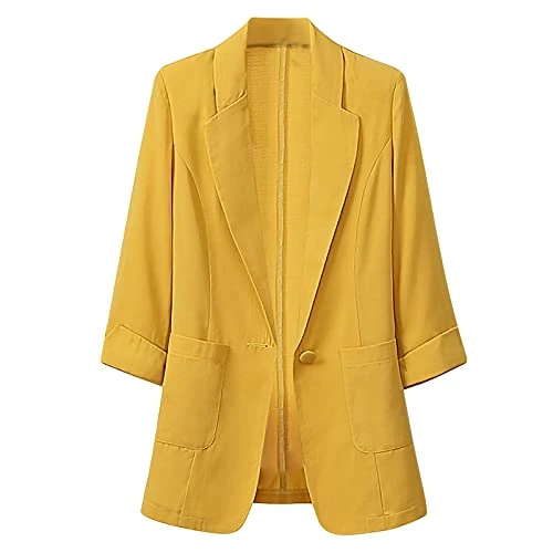 Warehouse Warehouse Deals Blazers for Women UK Elegant 3/4 Sleeve Jackets Business Casual Work Offic