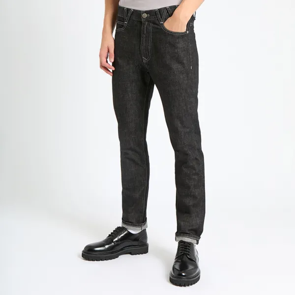 Washed Black Classic Tapered Jeans - Black
