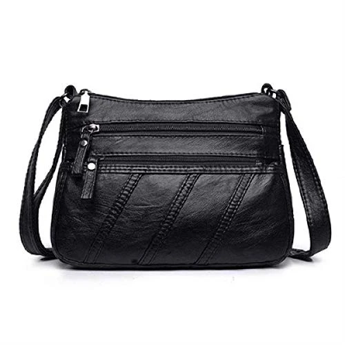 Washed Leather Women Bag Shoulder Bag Casual Women Bag Soft Leather Cross-Body Bag