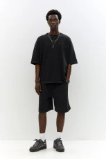 Washed Stwd Jogger Bermuda Shorts - Black