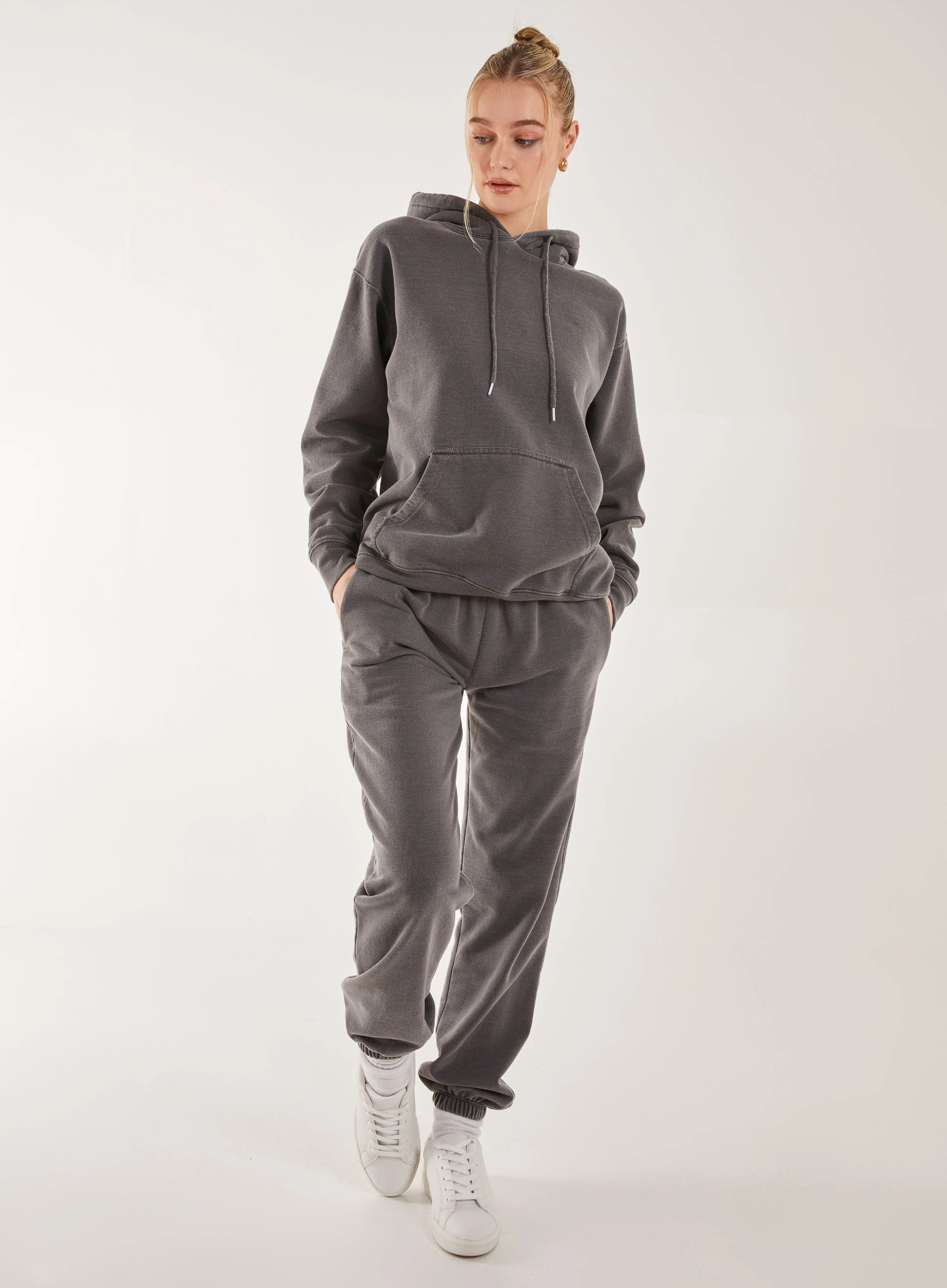 Washed Tracksuit Bottoms  - L  - GREY