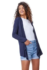 Waterfall Cardigan for Women UK - Ladies Open Front Cardi Smart Casual Edge to Edge Daytime Everyday Summer Autumn Knitted Knitwear Long Sleeve Fashionable - Navy - Size 12 Waterfall Cardigan for Women UK - Ladies Open Front Cardi Smart Casual Edge to Edge Daytime Everyday Summer Autumn Knitted Knitwear Long Sleeve Fashionable - Navy - Size 12
