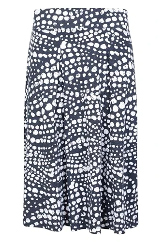 Waterfront Womens Jersey Skirt -Lightweight, Breathable -for Spring Summer, Walking, Travelling Dark Blue 18