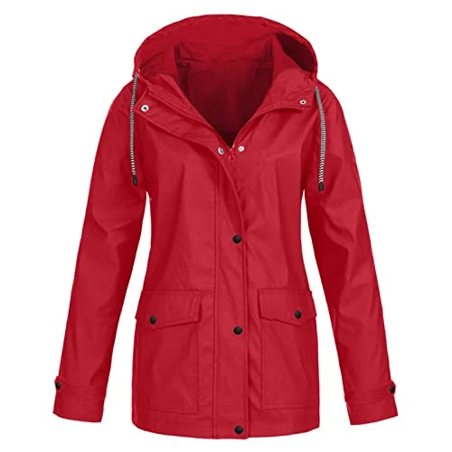 Waterproof Jackets Clearance Women Lightweight Trench Coats Raincoat Plus Size Casual Rain Jacket Sp