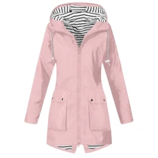Waterproof Jackets W omen Breathable Lightweight Rain Coats Full Length Zip Jacket Ladies Raincoats with Hoods Pockets Windbreaker for Winter Hiking Snow Ski Outdoor Sale