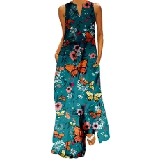 Wedding Guest Dresses for Women over 50 Sale Clearance, Long/Short Sleeve Floral Print Loose Dress Women Loose Chiffon Dress Elegant Wedding Guest Dress for Party Dresses Ruched Gifts for Women
