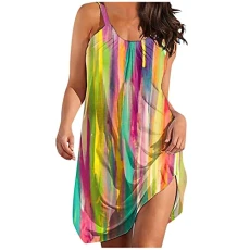 Wedding Guest Dresses for Women Sundresses for Women Casual Beach Women Floral Bodycon Midi Dress Short Sleeves Middle Waist Summer A-Line Midi DressSundress Tunic Dress,Yellow,XXL