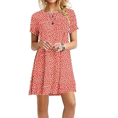 Wedding Guest Dresses for Women Sundresses for Women Casual Beach Women's 1950s Vintage Deep V Neck Wrap Flared a Line Mini Dress Suit Office Casual Dresses Midi Dress Mini Dress,Pink,L