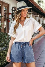 Weekend Skies Denim Shorts - Blue
