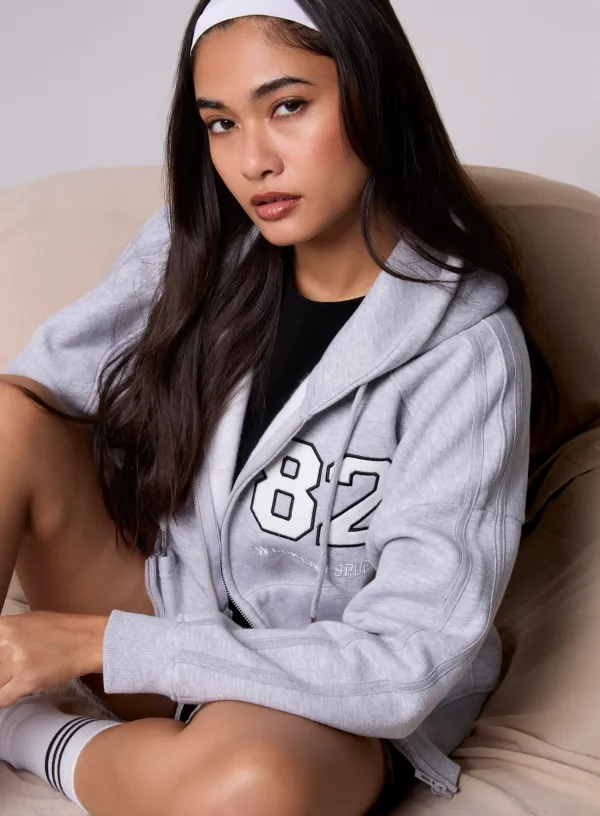 Weekend Sport Zip Up Hoodie - L - GREY MARL