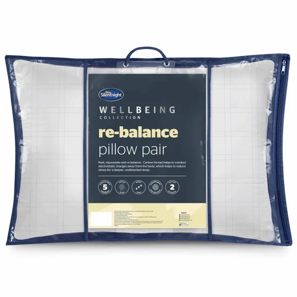 Wellbeing Re-Balance Pair of Pillows - White
