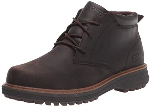 WENSON-OSTENO Mens Leather Lace-Up Boots Chocolate 8 UK