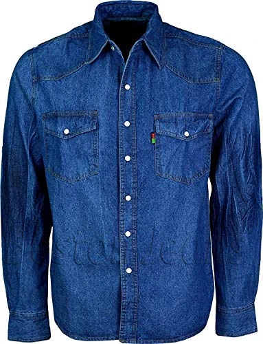 Western Mens Stonewash Denim Shirt - Stonewash - 3XL