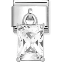 White Baguette Crystal Charm