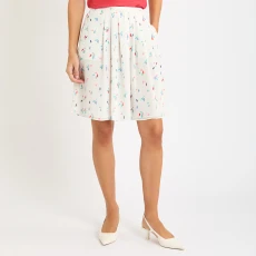 White Contrast Print Floaty Skirt ulti White Contrast Print Floaty Skirt ulti