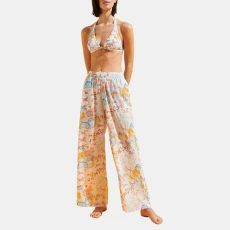 White Cotton Line Pant