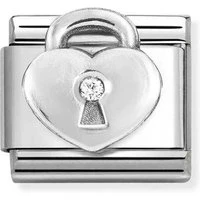 White Crystal Padlock Charm