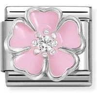 White Crystal Pink Peach Blossom Charm