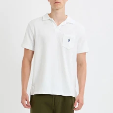 White Custom Slim Cotton Blend Polo Shirt White Custom Slim Cotton Blend Polo Shirt