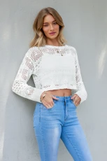 White Cutout Jumper