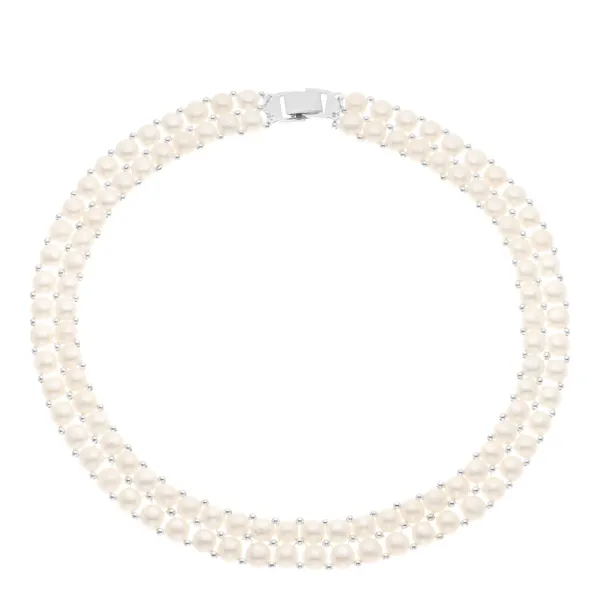 White Double Pearl Necklace