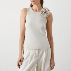 White Editti Vest - Beige