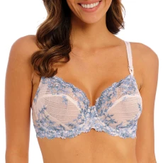 White Embrace Lace Underwired Bra - Blue