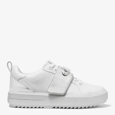 White Emmett Strap Leather Trainer