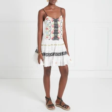 White Florentine Printed Strappy Dress