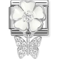 White Flower With Butterfly Charm