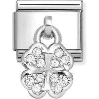 White Four-Leaf Clover Charm