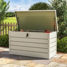 White Garden Lockable Steel Storage Box
