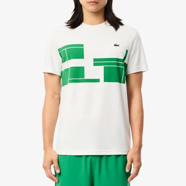 White Geometric Short Sleeve T-Shirt - Multi