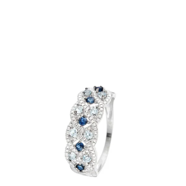 White Gold Multi Stone Ring - Silver