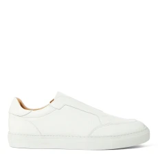 White Grained Leather Pesaro Trainer