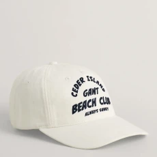 White Graphic Cotton Twill Cap