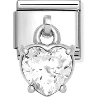 White Heart Crystal Charm