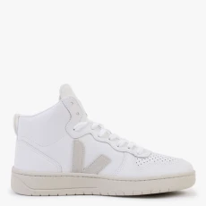 White Leather V Trainer