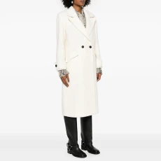 White Mabel Winnie Wool Blend Longline Coat