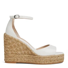 White Nudistcurve Espadrille Wedge Sandals - Cream