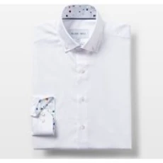 White Oxford with Distant Worlds Accents Button-Down Shirt, XXL