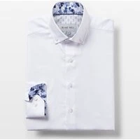 White Oxford with Skulls Accents Button-Down Shirt, L