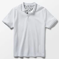 White Pique Polo with Exotic Zebra Accents, L