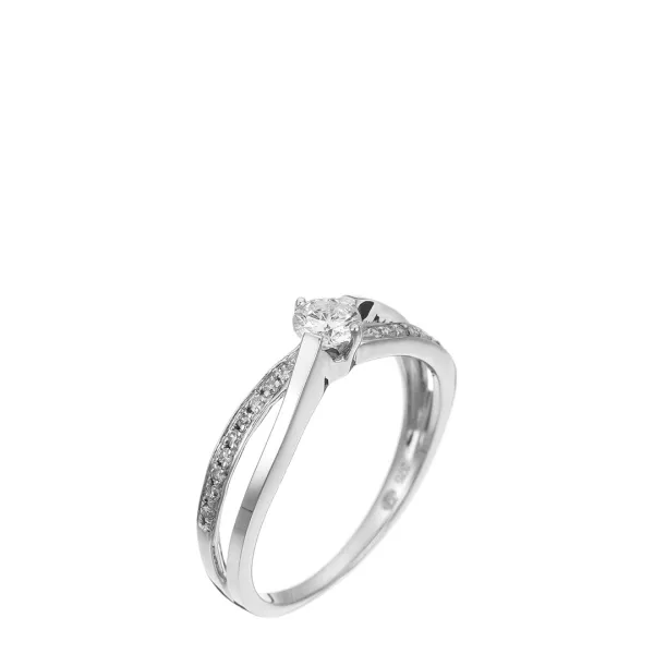 White Pretty Solitaire Ring