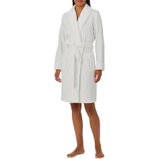 White Recycled Shawl Collar Short Robe